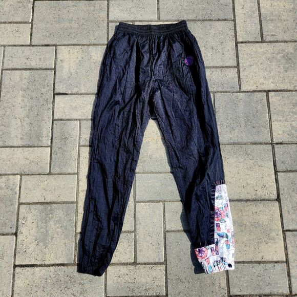 RARE Vintage The Championships Wimbledon Black 90s Windbreaker Pants Womens S - Picture 1 of 6